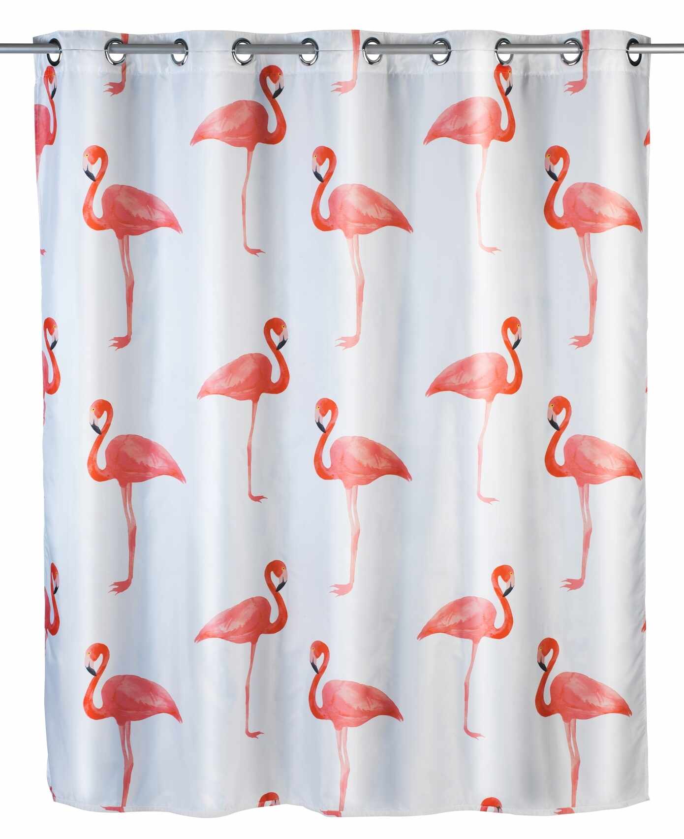 Perdea dus anti-mucegai din poliester, Flamingo Multicolor, 180 x 200 cm