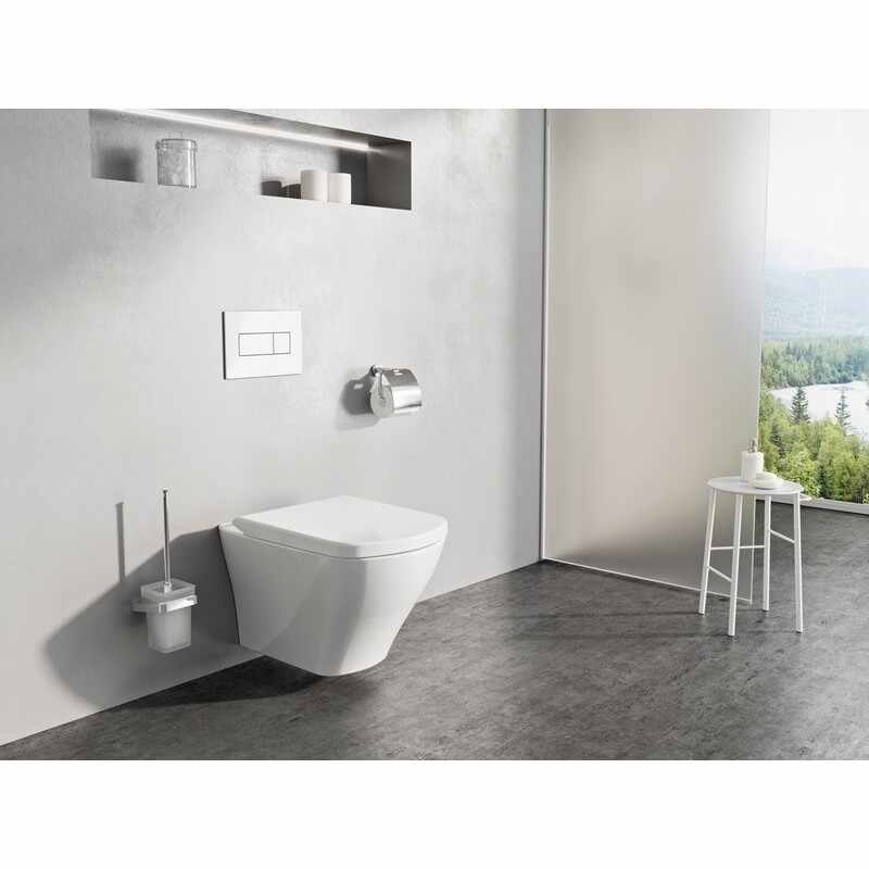 SET Ravak Classic RimOff Vas WC suspendat 37x51 cm, alb cu Ravak Classic Slim Capac Vas WC ( stoc bucegi )