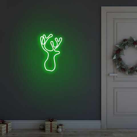 Lampa de perete Deer, Neon Graph, 21x34x2 cm, verde