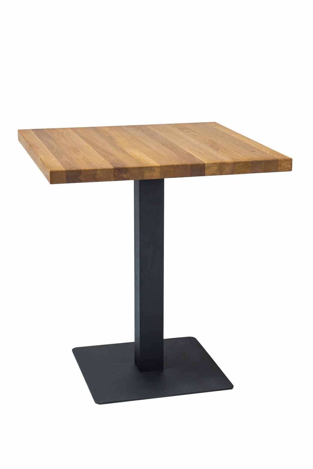 Masa din lemn si metal, Puro Stejar Natural / Negru, L80xl80xH76 cm