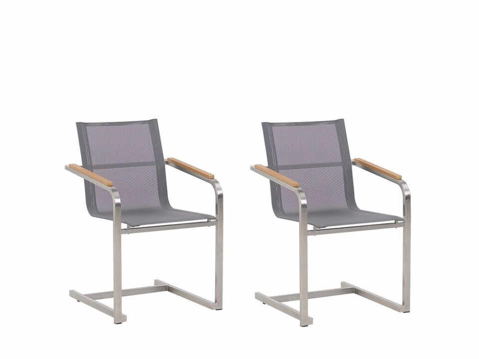 Set de 2 scaune de terasă Cosoleto, gri, 85 x 56 cm