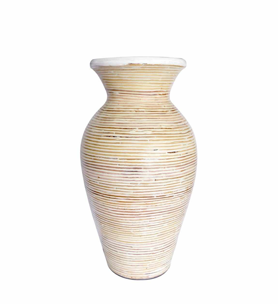 Vaza decorativa din ceramica Amphora Crem, Ø25xH44cm
