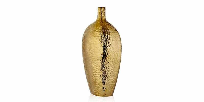Vaza decorativa din ceramica Valentin Big Auriu, Ø15xH54 cm