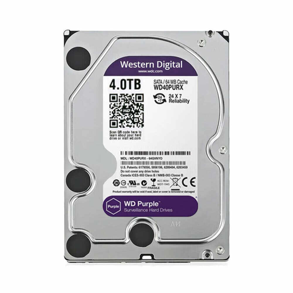 Hard Disk Western Digital Purple WD40PURX, 4TB, 64MB, 5400RPM