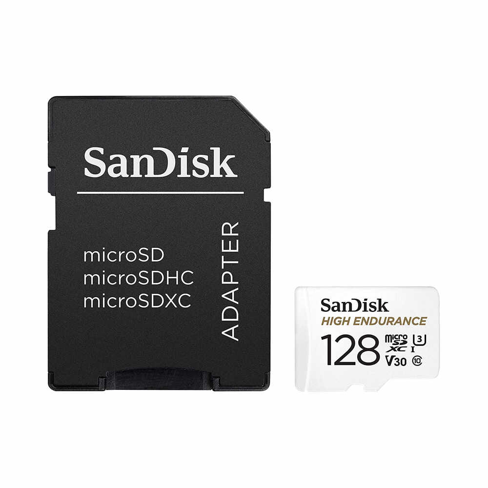 Card de memorie SanDisk HIGH Endurance MicroSDXC SDSQQNR-128G-GN6IA, 128 GB, U3, clasa 10, 100Mb/s+ adaptor SD