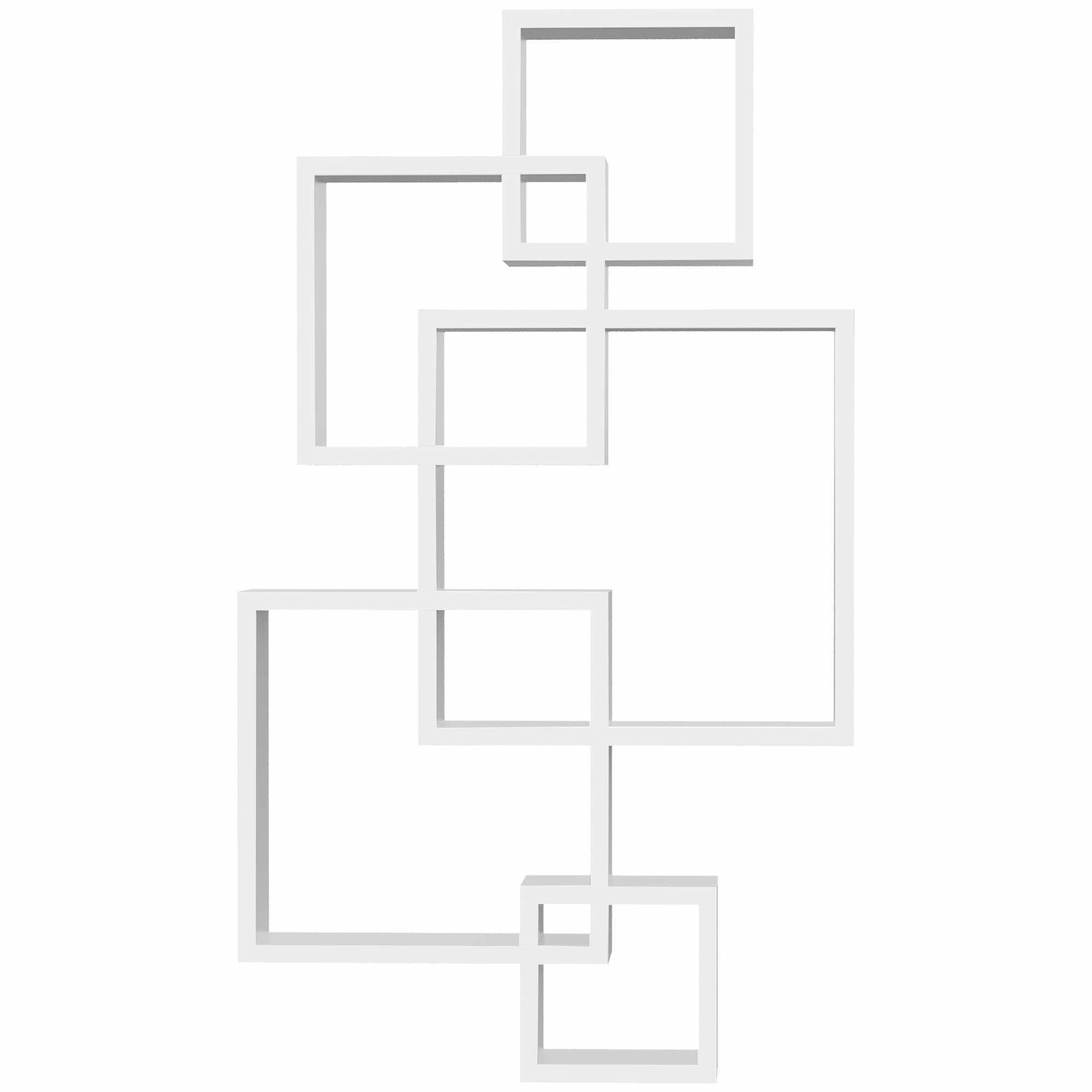 HOMCOM Rafturi pentru perete, 5 cuburi, cu accesorii de fixare, alb | AOSOM RO