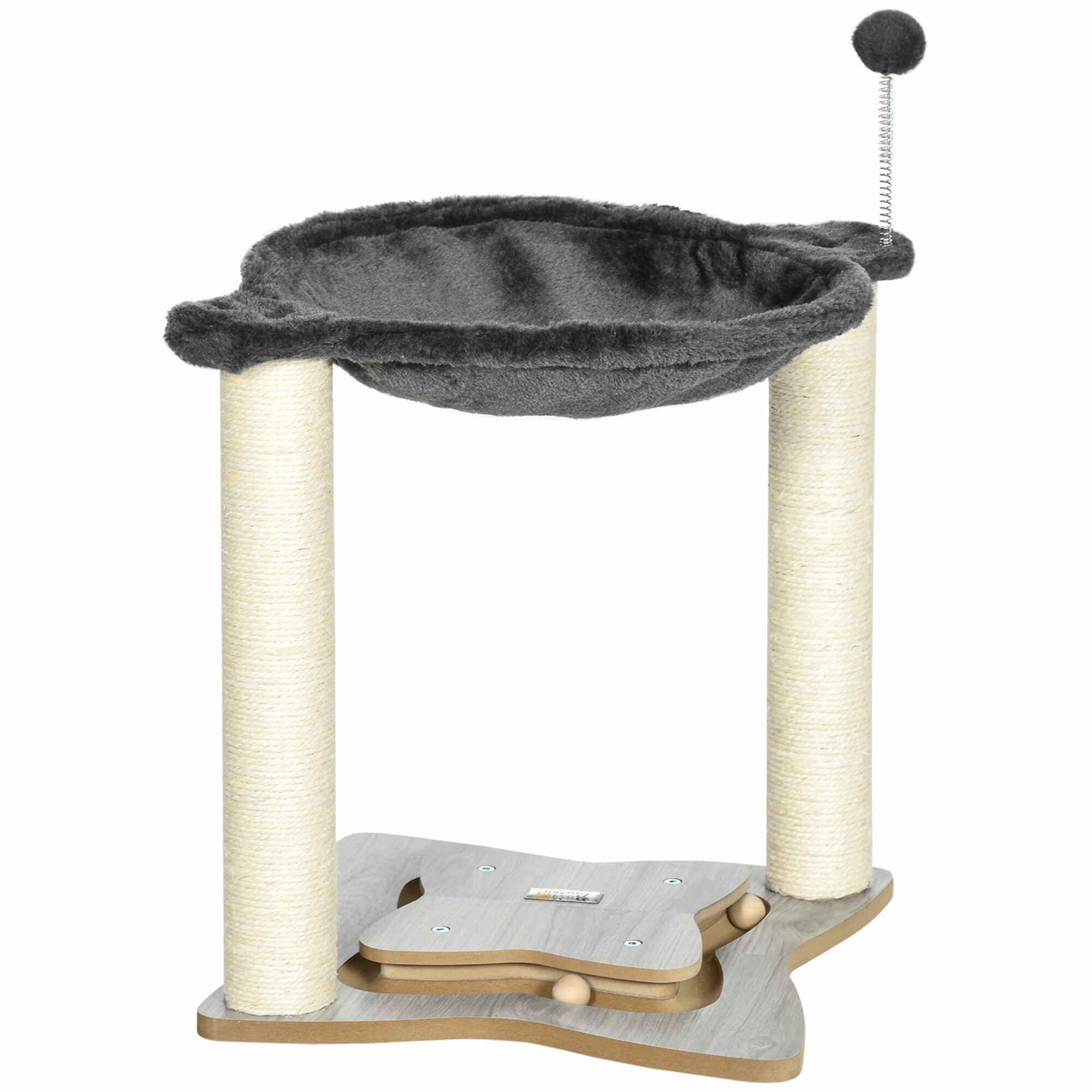 PawHut Ansamblu de pisici , turn pentru pisici cu 2 straturi pentru pisici de interior cu stalp de zgariat din sisal | AOSOM RO