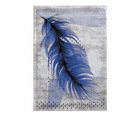 Covor Pluma, textil, gri/albastru inchis, 190 x 290 cm