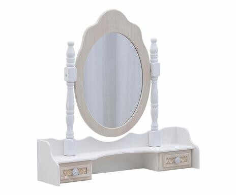 Oglinda Juliet, lemn/sticla, alb, 69,5 x 70 x 17 cm