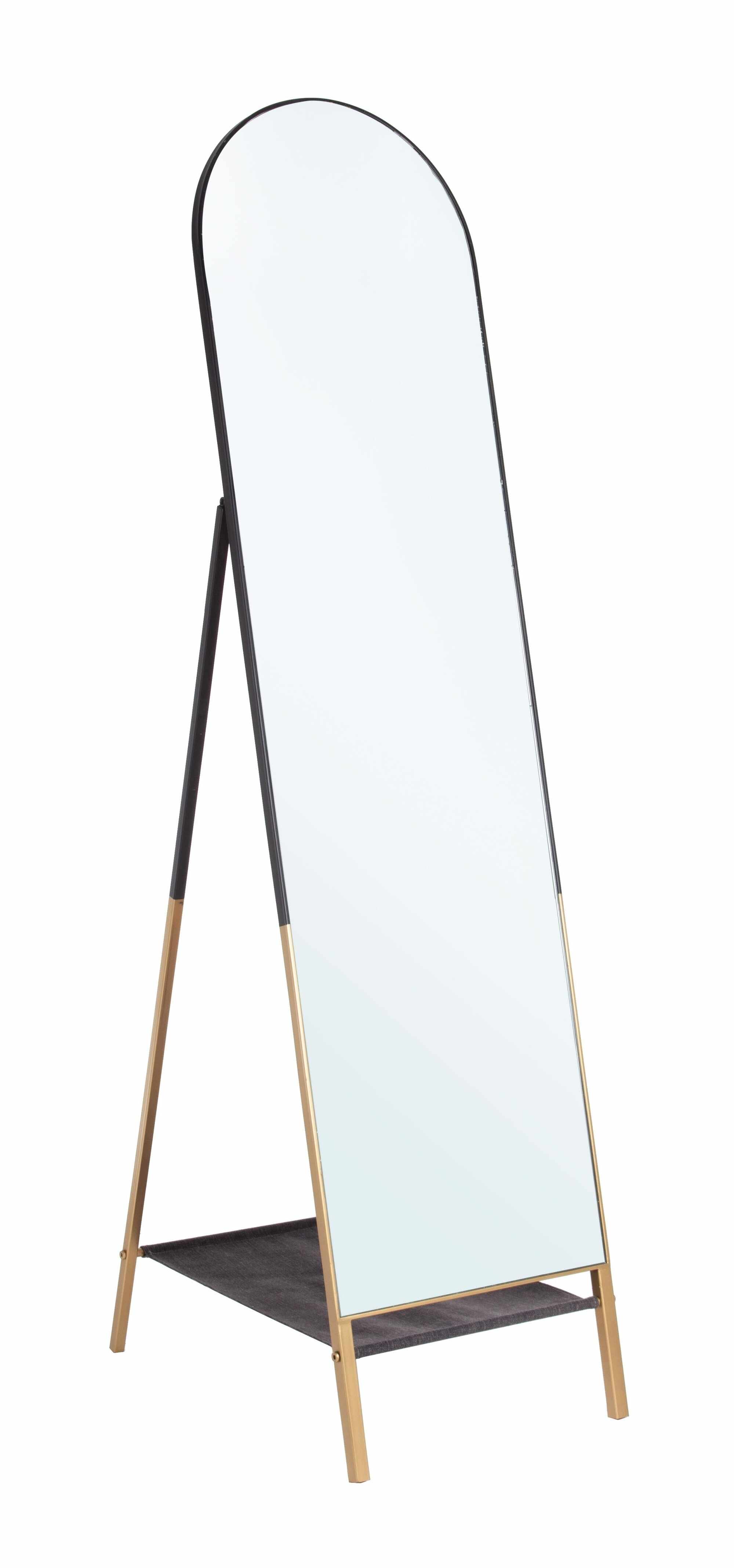 Oglinda decorativa din metal Reflix Negru / Auriu, l42xA68xH170 cm