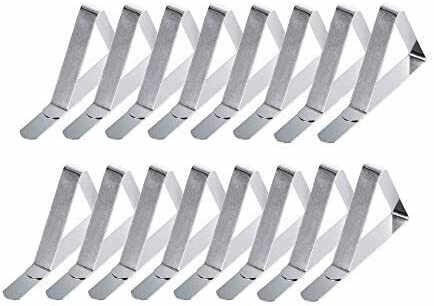 Set de 16 cleme pentru fata de masa JZK, otel inoxidabil, argintiu, 7,3 x 4,5 x 1,2 cm