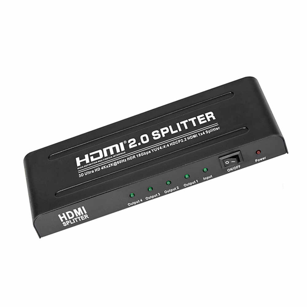 Spliter HDMI 2.0 cu 4 porturi, plug and play, 4K x 2K