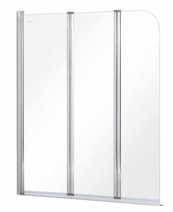 Paravan cada sticla securizata, profil crom, 120x140 cm, doua elemente mobile, Besco Prime III