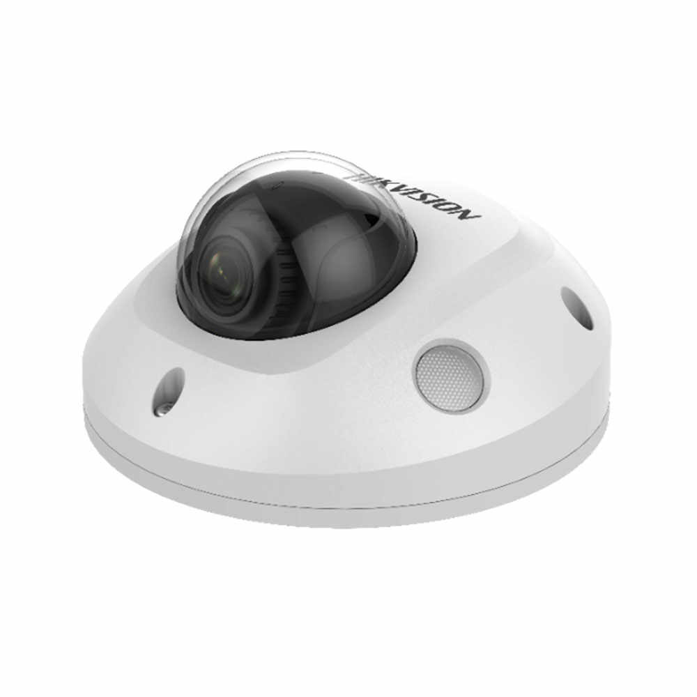 Camera supraveghere wireless IP WiFi Mini Dome Hikvision DS-2CD2563G0-IWS2D, 6 MP, 2.8 mm, IR 10 m, microfon, slot card, PoE