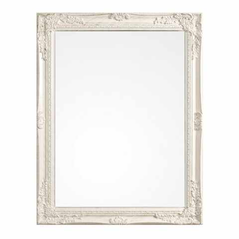 Oglinda decorativa, Miro, Bizzotto, 62x82 cm, lemn de paulownia, alb