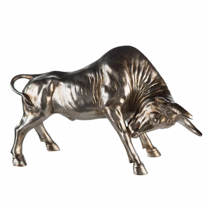 Figurina Bull rasina, auriu sampanie, 45x27x17 cm