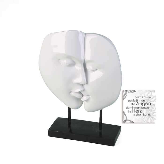 Figurina Faces rasina, alb negru, 28x22 cm