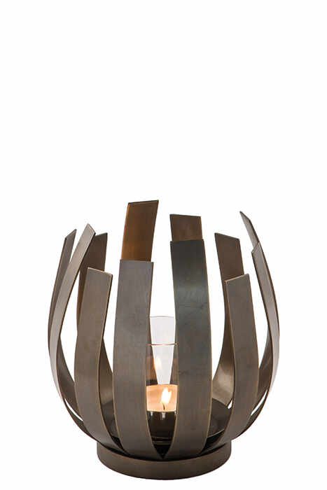 Suport lumanare ORFEA, metal sticla, 20 x 18.5 cm, Fink
