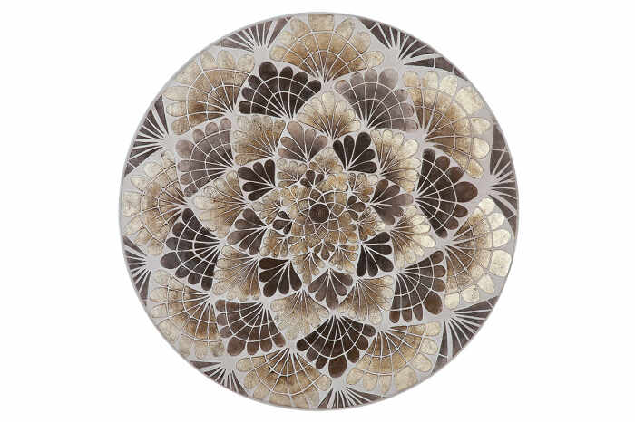 Tablou Mandala, panza, maro crem, diametru 100 cm