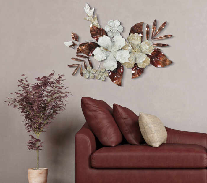 Decoratiune de perete Bouquet, fier, multicolor, 83X8.5X55 cm