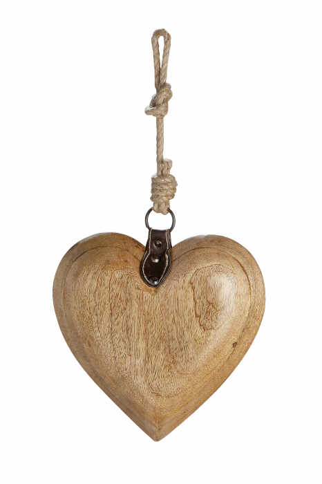 Ghirlanda Heart, lemn, maro, 20x20x7 cm