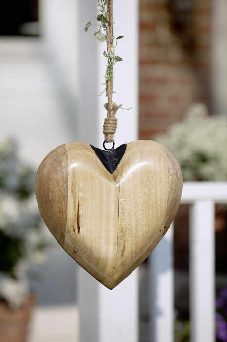 Ghirlanda Heart, lemn, maro, 30x30x8 cm