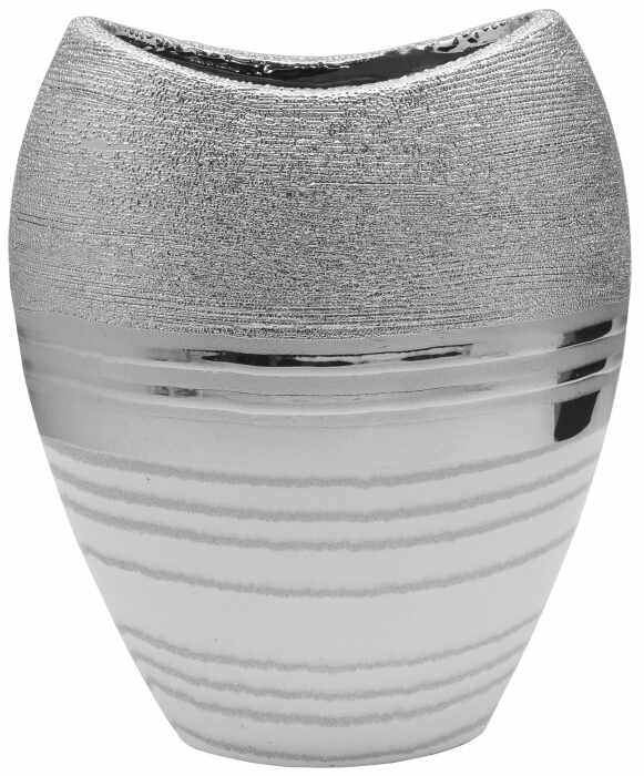 Vaza Lavena, ceramica, gri argintiu, 24x29.5x13.5 cm
