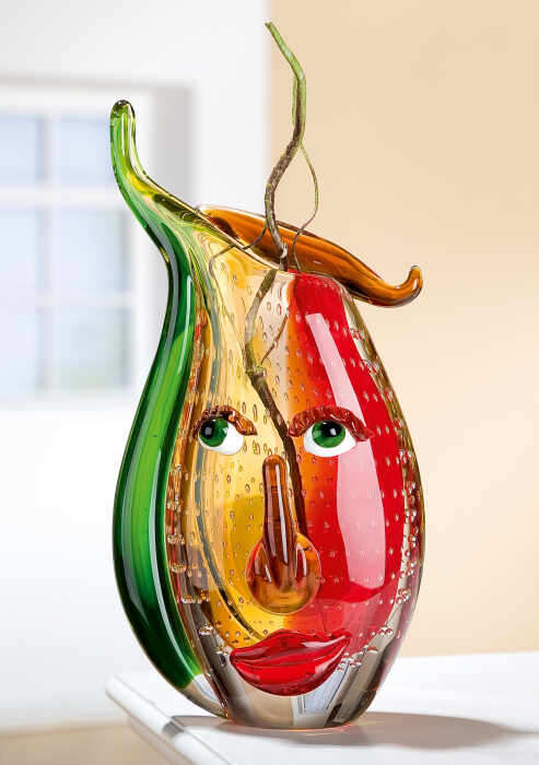 Vaza Musetto, sticla, multicolor, 17x31x7 cm