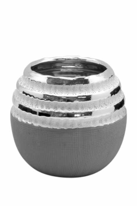 Vaza Newtown, ceramica, gri argintiu, 15,5x15,5x13,5 cm