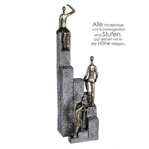 Figurina climbing, rasina, bronz gri, 11x10x39 cm