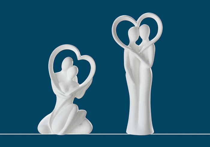 Figurina Heart, ceramica, alb, 16x26x11 cm