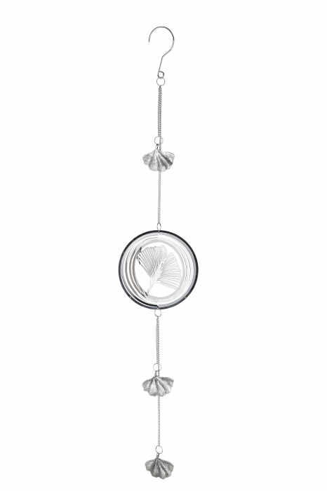 Ghirlanda Gingko, otel, argintiu, 13x75 cm