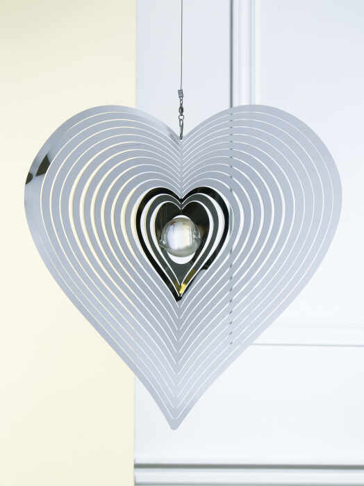 Ghirlanda Heart, otel, argintiu, 40x90x2 cm