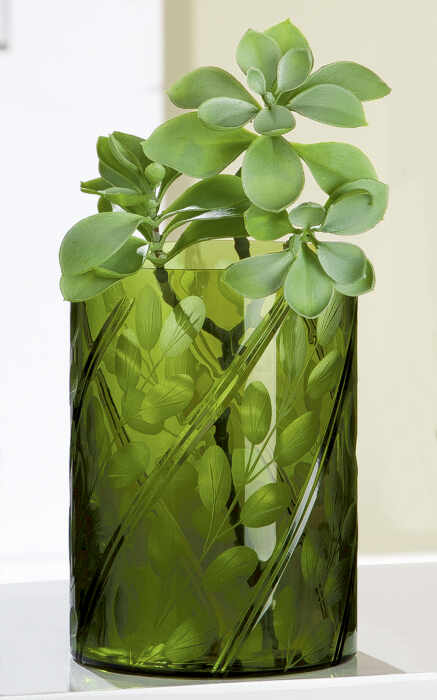 Vaza Otono, sticla, verde, 19 cm