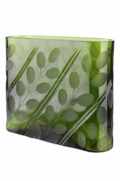 Vaza Otono, sticla, verde, 23x20x6 cm