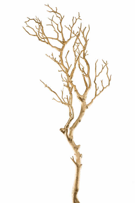 Crenguta artificiala Twig, Fibre artificiale, Auriu, 80 cm