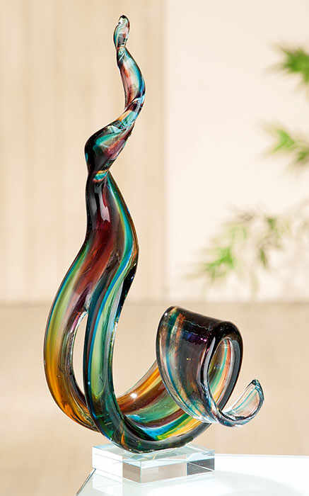 Decoratiune Marea, sticla, multicolor, 18x42x18 cm