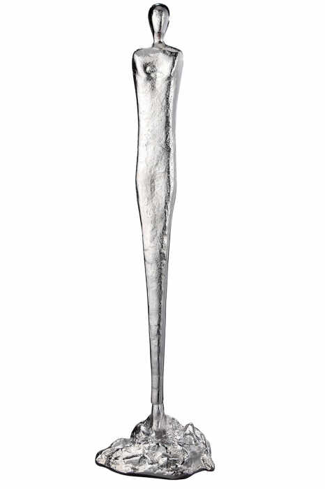 Figurina barbat, aluminiu, argintiu, 12x66x19 cm