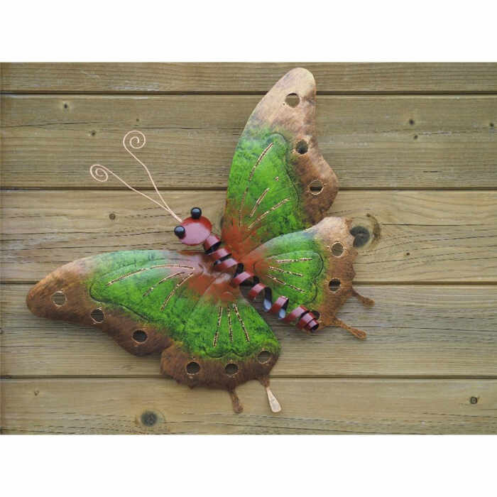 Figurina metal Butterfly green small, 32x5x38 cm