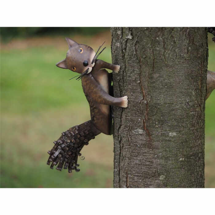 Figurina metal Metal Squirrel Tree Decoration, 25x10x22 cm
