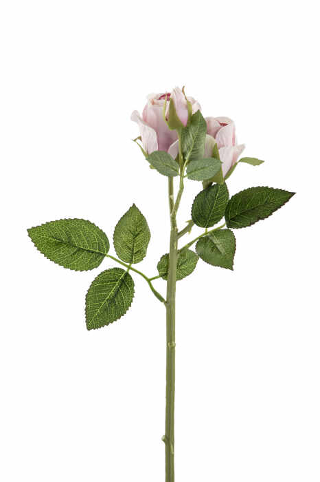 Floare artificiala Rose, Fibre artificiale, Roz, 40 cm
