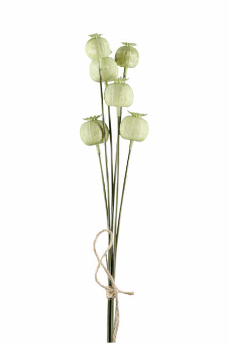 Floare artificiala Mohnkapsel, Fibre artificiale, Verde, 6x67 cm