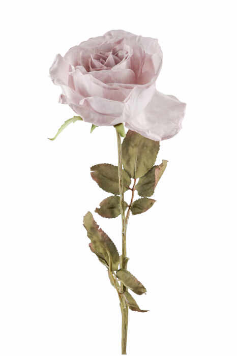 Floare artificiala trandafir Rose, Fibre artificiale, Mov, 66 cm