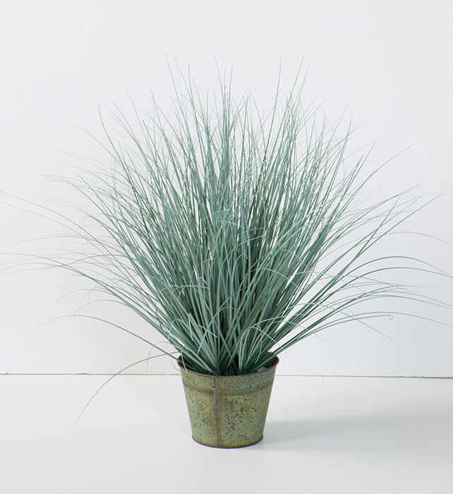 Ghiveci cu floare artificiala Grass, Plastic Fibre artificiale, Verde inchis, 63 cm