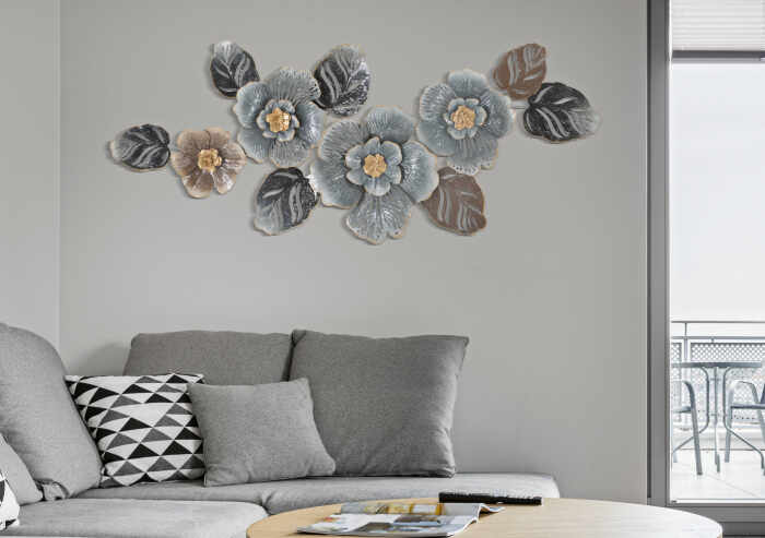 Decoratiune de perete Greys - A -, Fier, Multicolor, 66.5x157,5x9 cm