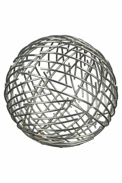 Decoratiune Wires Ball, Fier, Argintiu, 11 cm