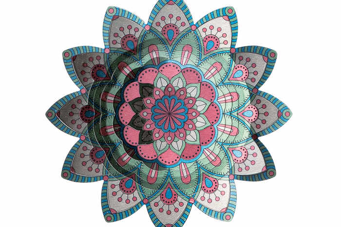 Ghirlanda Mandala, Otel, Multicolor, 90 cm