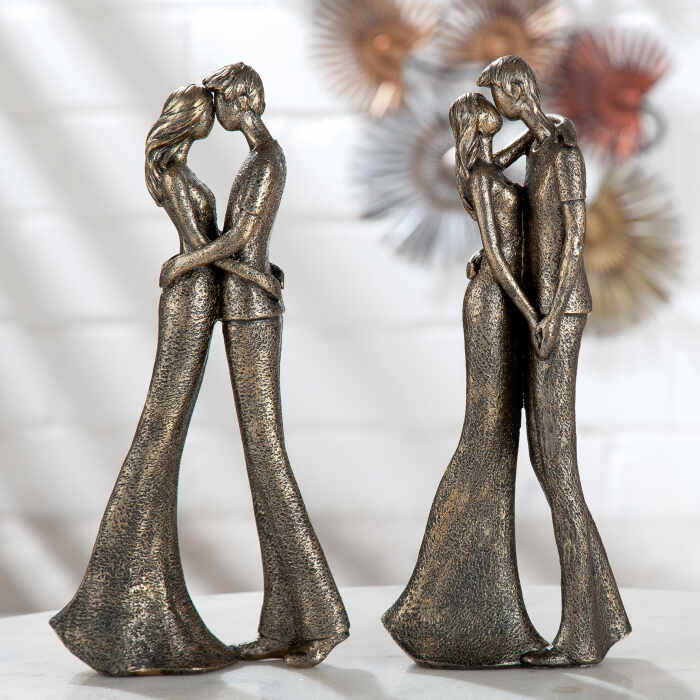 Set 2 figurine Romance, Rasina, Bronz, 13x30x4.5 cm