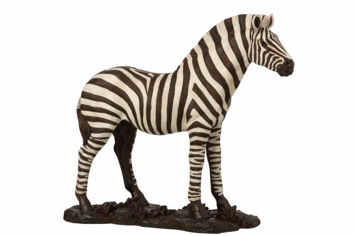 Figurina Zebra, Rasina, Alb Negru, 53x18x48 cm