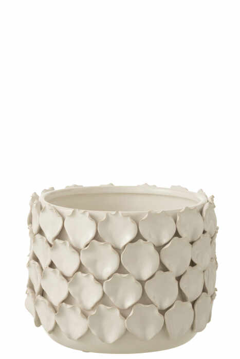 Ghiveci Celine, Ceramica, Alb, 18.5x18.5x14.5 cm